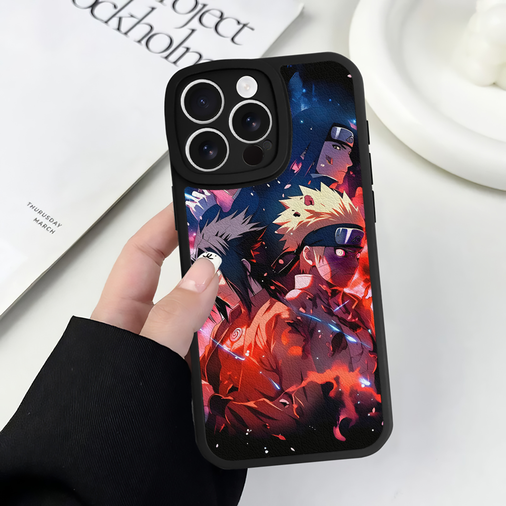 （画像用） NARUTO -ナルト- NARUTO -ナルト- 疾風伝 【iPhone 16シリーズ対応】シリコンスマホケース（レザー調） 材質：シリコン